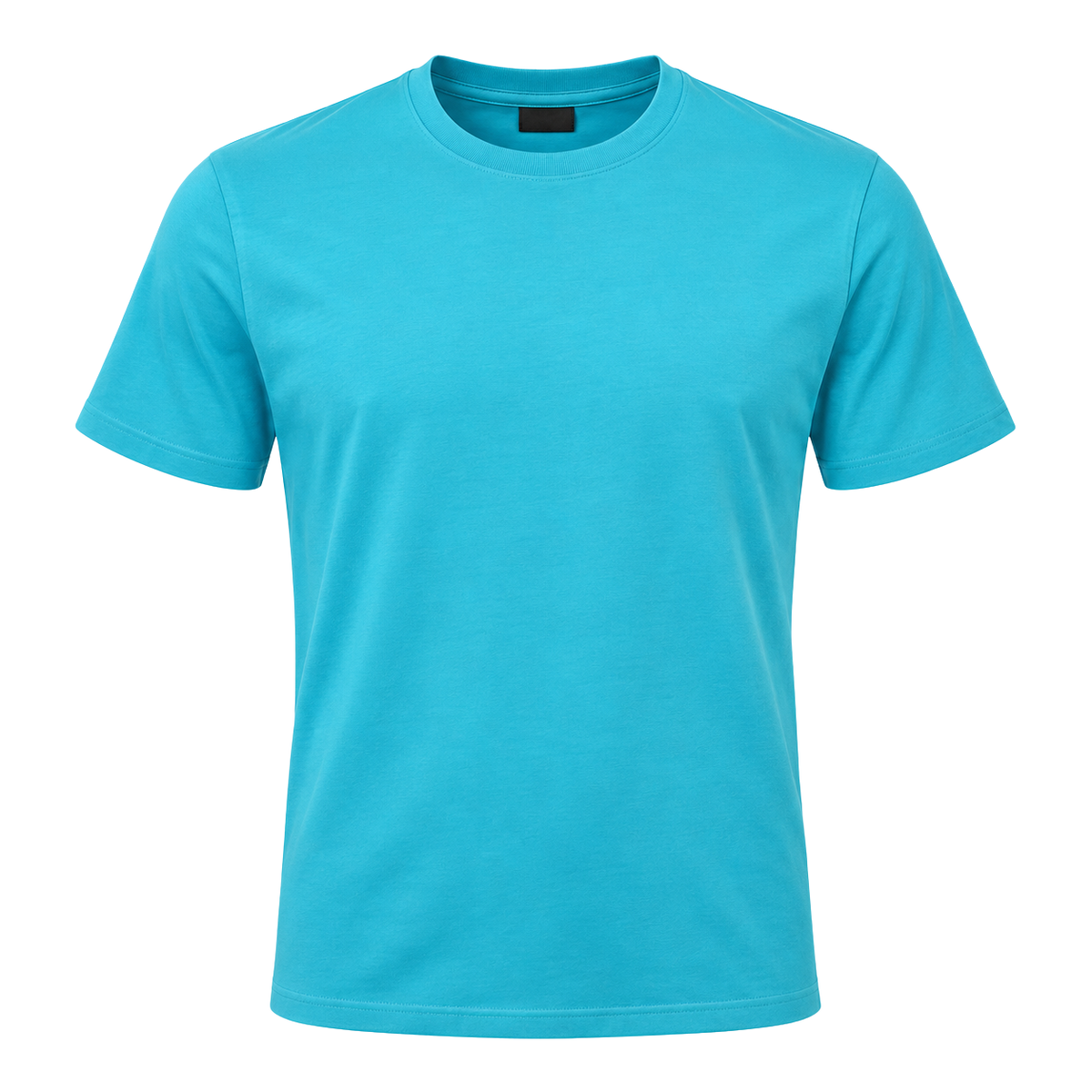 Premium Cotton Crew Neck T-Shirt – Cyan | Ukerbourne