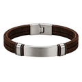Brown Suede & Brushed Stainless Steel Bracelet | Ukerbourne