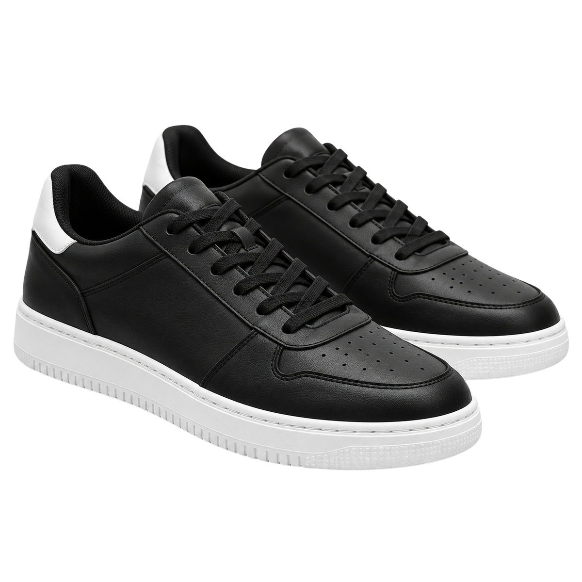 Premium Leather Low-Top Trainers – Black & White | Ukerbourne