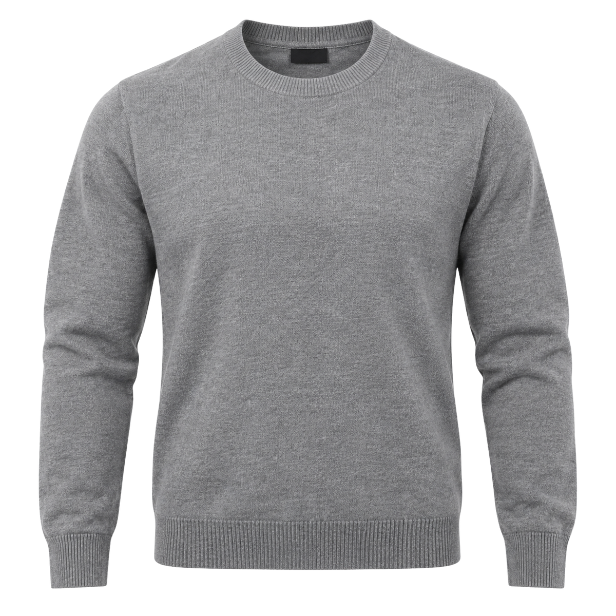 Premium Fine-Knit Crew Neck Sweater – Grey | Ukerbourne