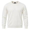 Premium Fine-Knit Crew Neck Sweater – Ivory White | Ukerbourne
