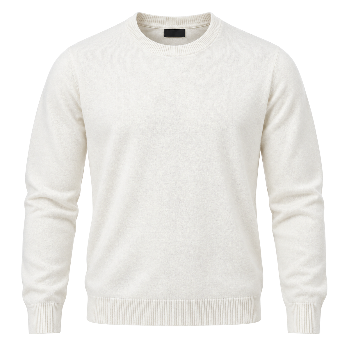 Premium Fine-Knit Crew Neck Sweater – Ivory White | Ukerbourne