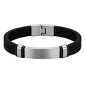 Black Suede & Brushed Stainless Steel Bracelet | Ukerbourne